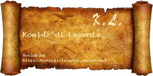 Komlódi Levente névjegykártya